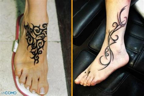 20 ideas originales de tatuajes en los pies: diseños tribales,。